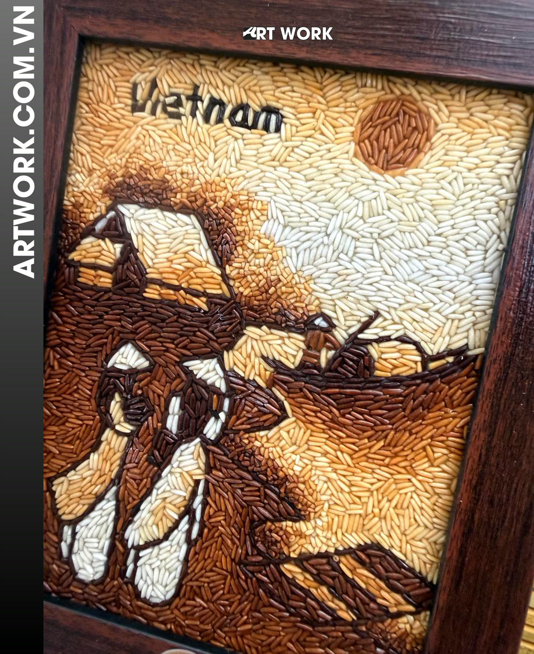 Image 2 - Ao Dai Riverside Rice Painting - Vietnam ArtWork