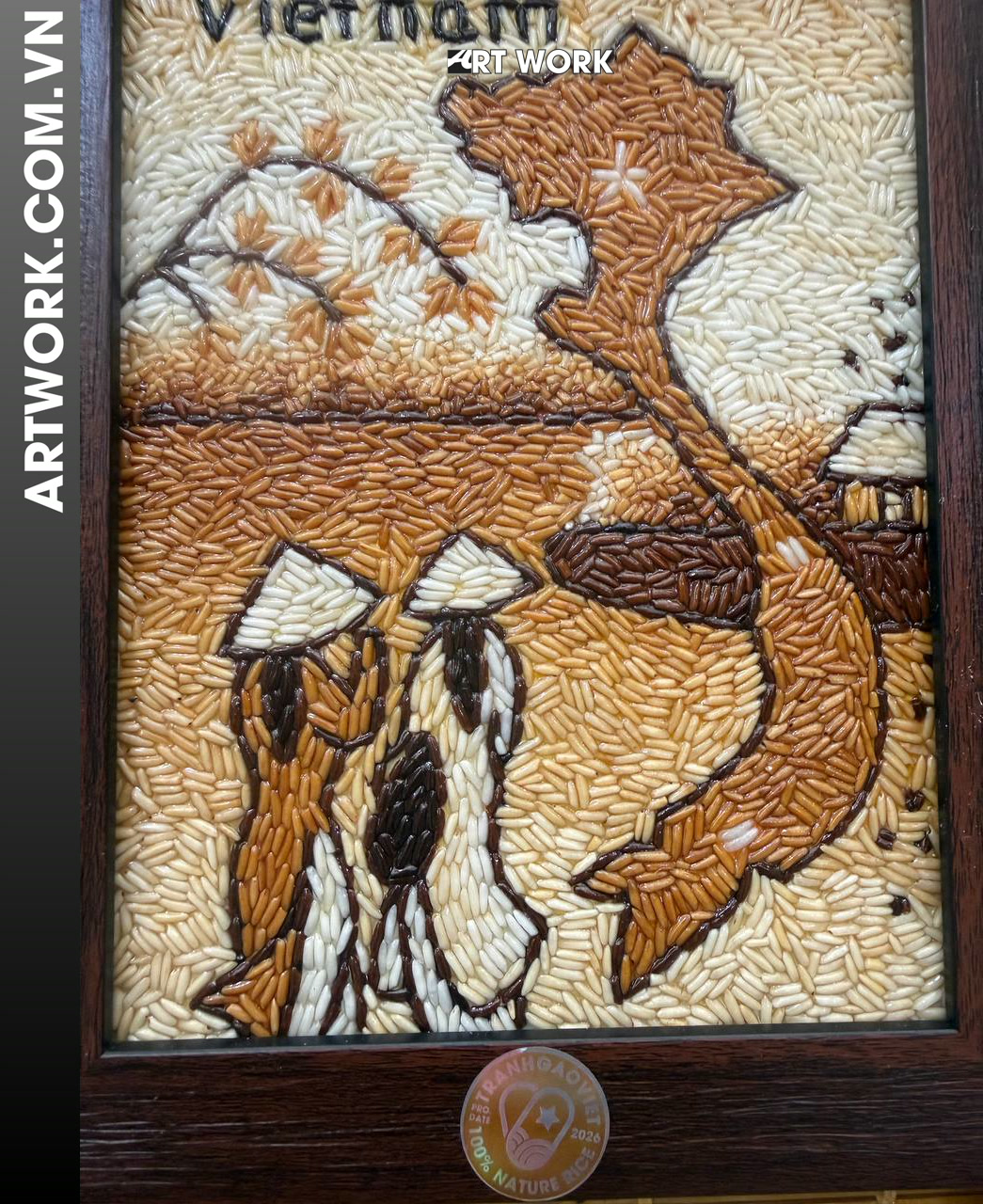 Image 3 - Vietnam in Ao Dai Rice Painting - Vietnam ArtWork