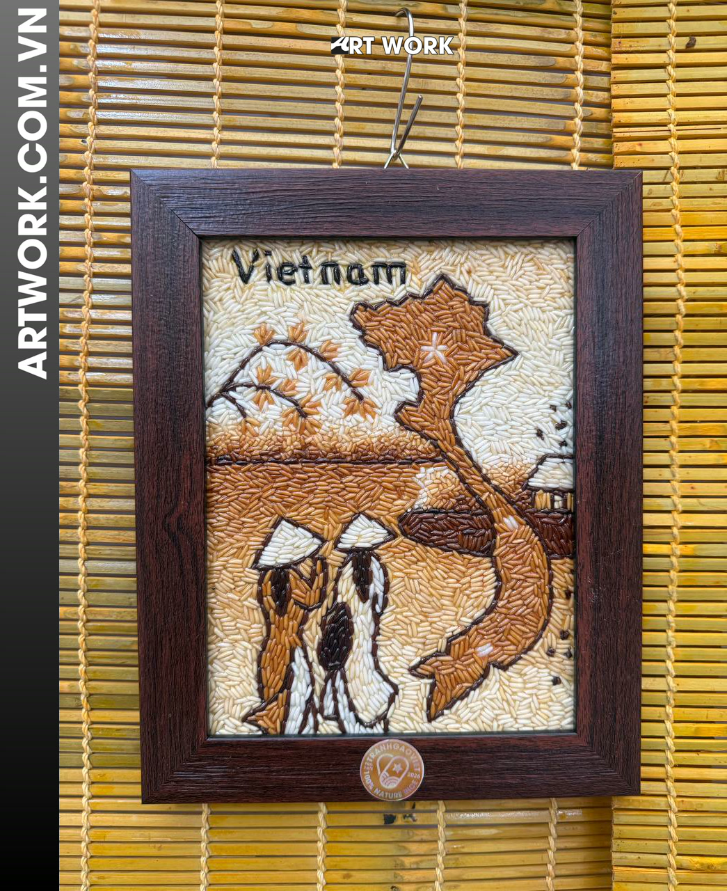Vietnam in Ao Dai Rice Painting