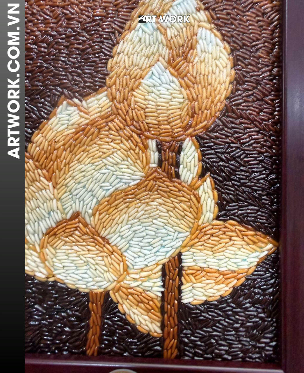 Image 3 - Lotus Rice Painting - Vietnam ArtWork