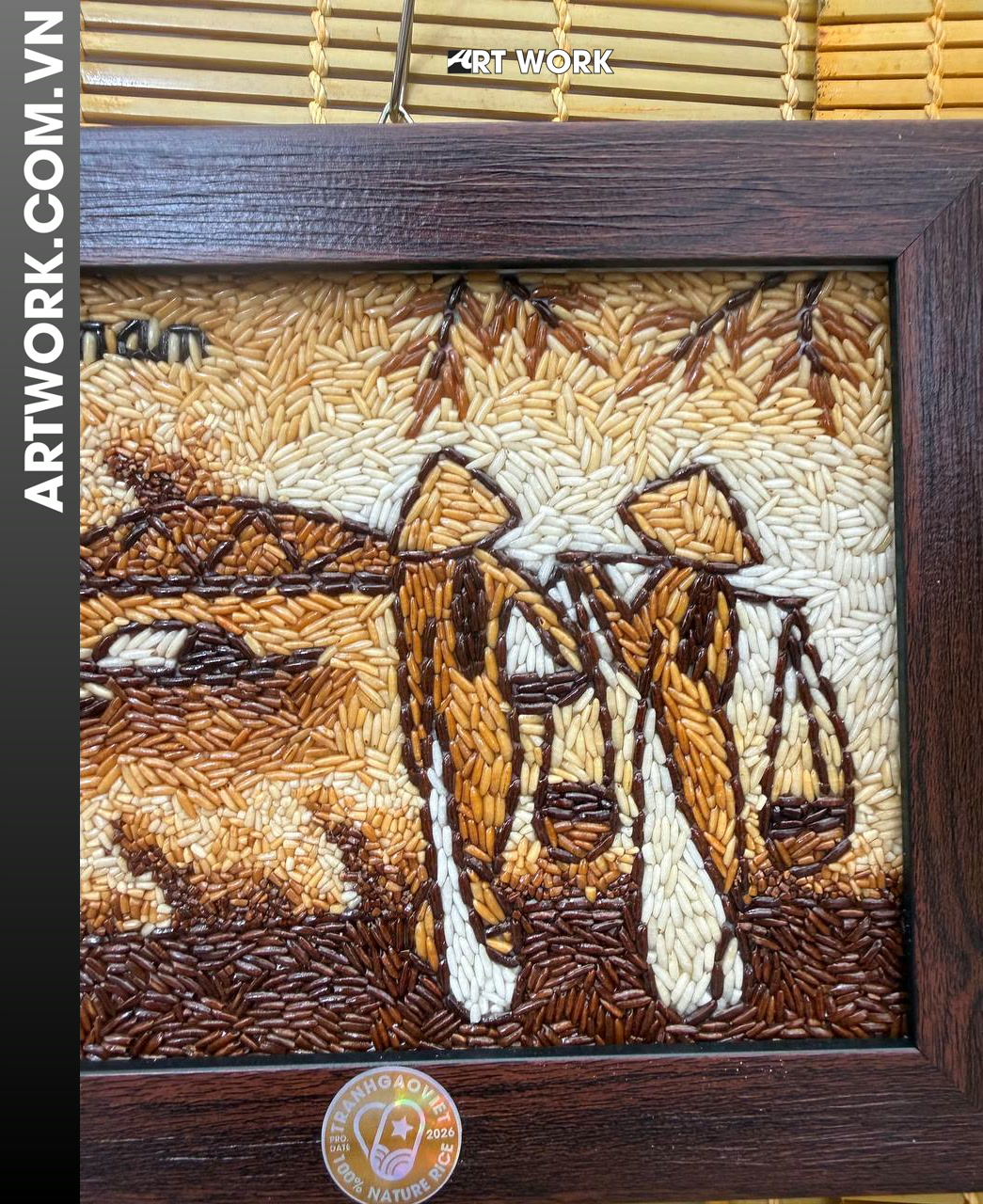 Image 2 - Ao Dai River Life Rice Painting - Vietnam ArtWork