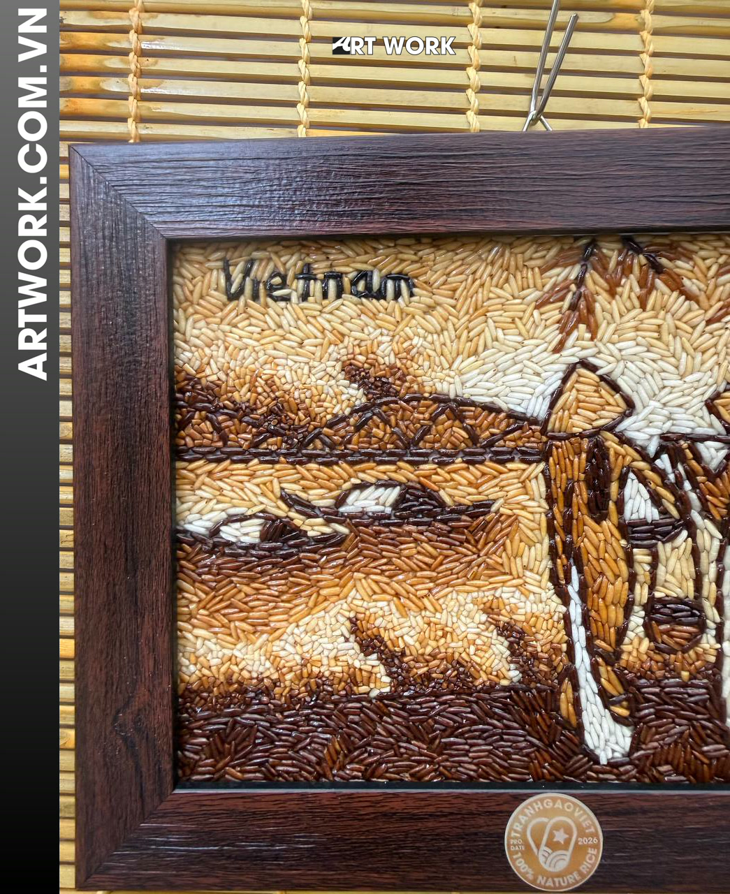 Image 3 - Ao Dai River Life Rice Painting - Vietnam ArtWork