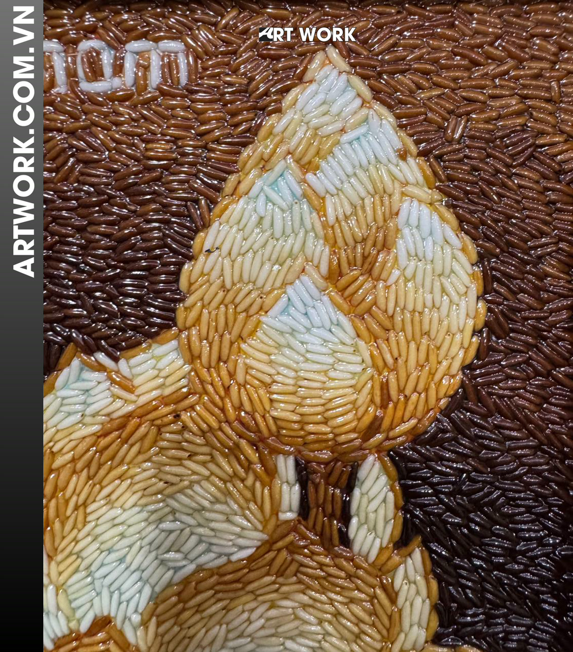 Image 2 - Lotus Rice Painting - Vietnam ArtWork