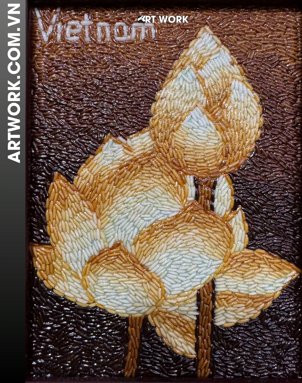 Image 3 - Lotus Rice Painting - Vietnam ArtWork