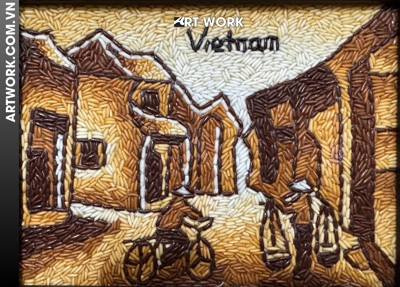 Image 2 - The old Hanoi City Rice Painting - Vietnam ArtWork