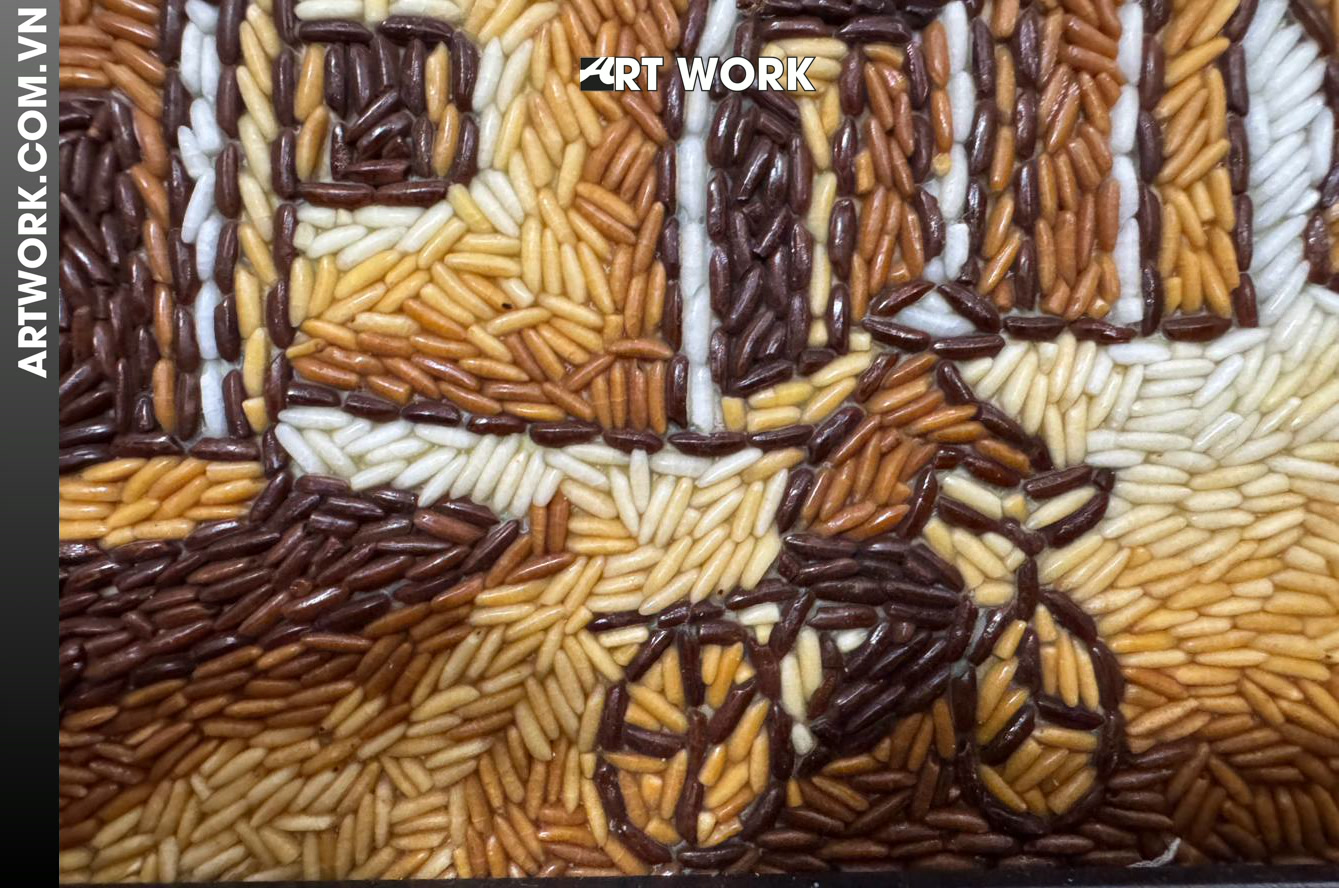 Image 3 - The old Hanoi City Rice Painting - Vietnam ArtWork