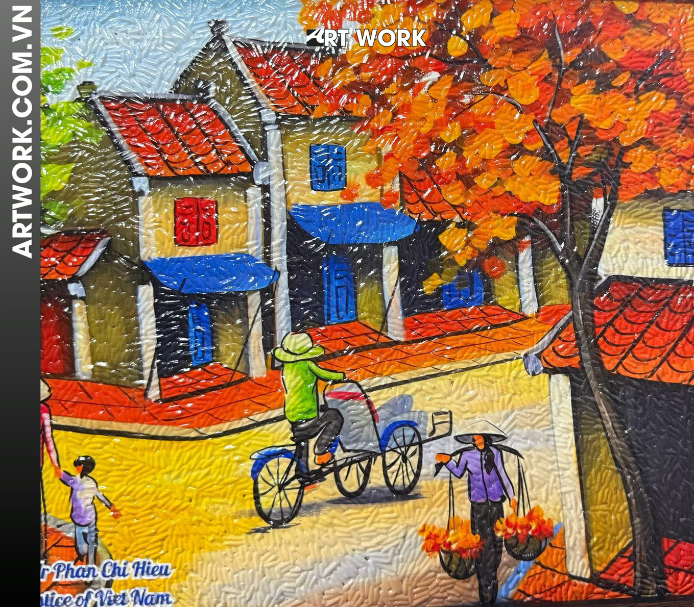 Image 3 - Hanoi Old Quarter Rice Painting - Vietnam ArtWork