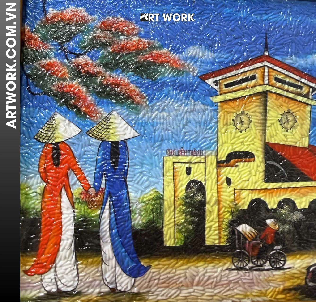 Image 2 - Ben Thanh market Rice Painting - Vietnam ArtWork