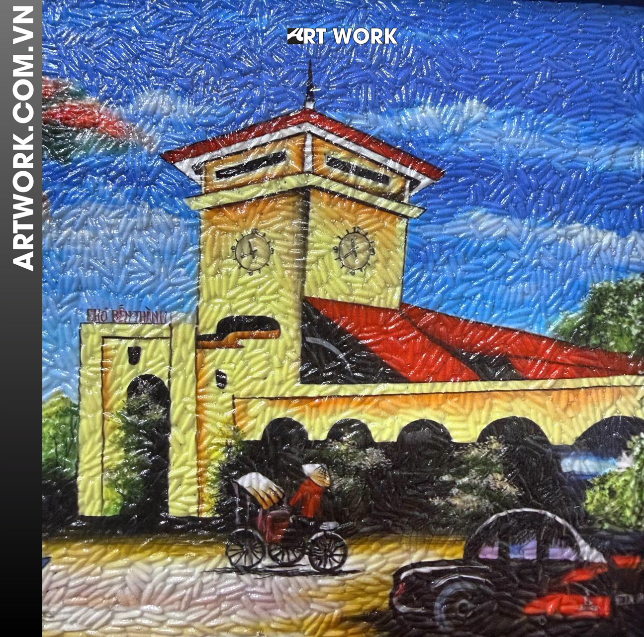 Image 3 - Ben Thanh market Rice Painting - Vietnam ArtWork