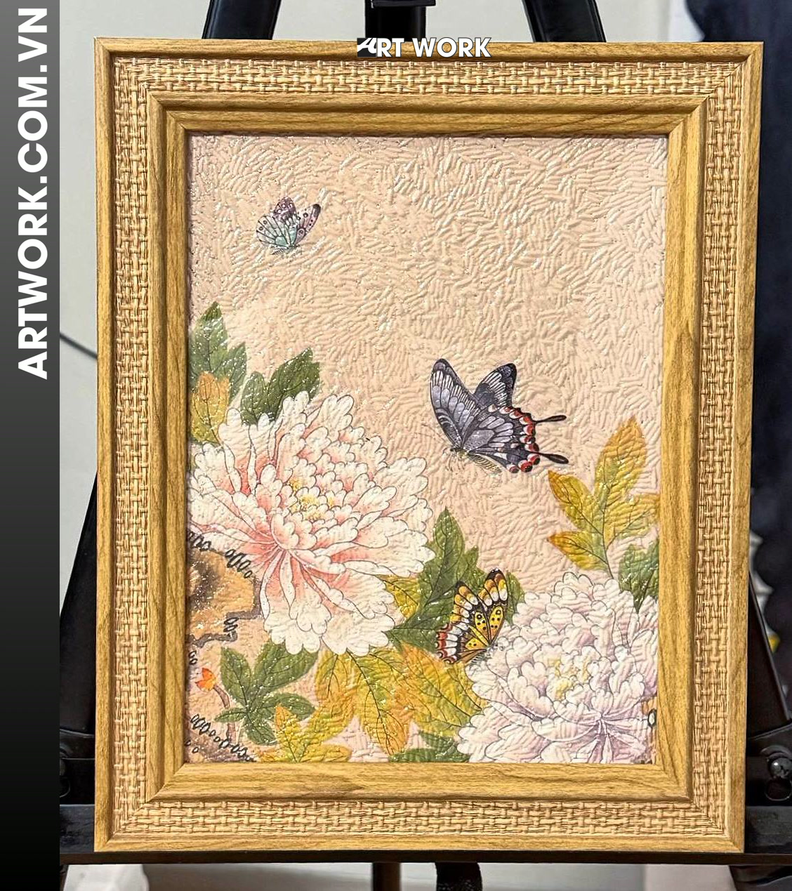 Butterfly with flowers Rice Painting