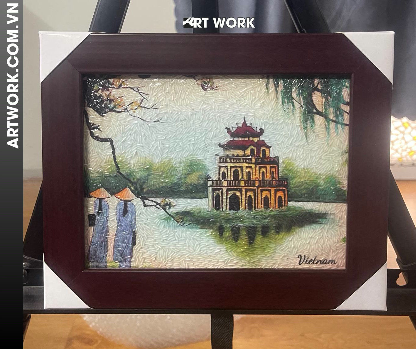 Turtle Tower Vietnam Color Rice Painting