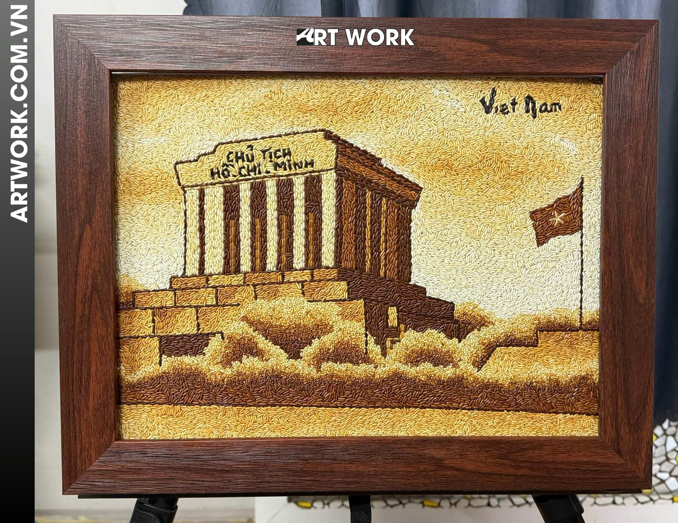 Ho Chi Minh Mausoleum rice painting 30x40 cm