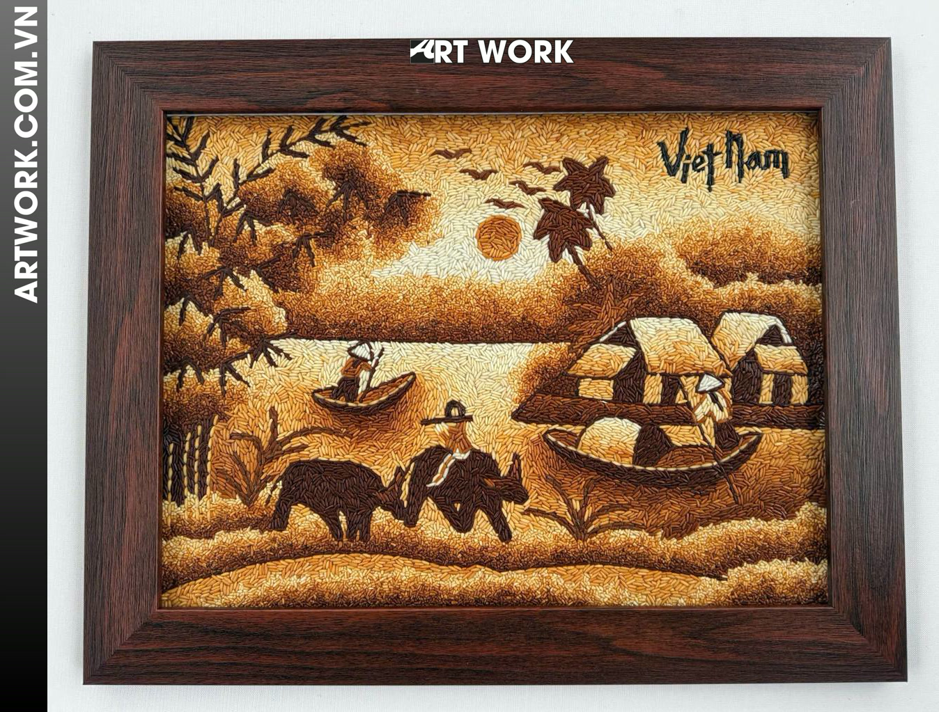 Image 2 - Vietnam Village rice painting - Vietnam ArtWork