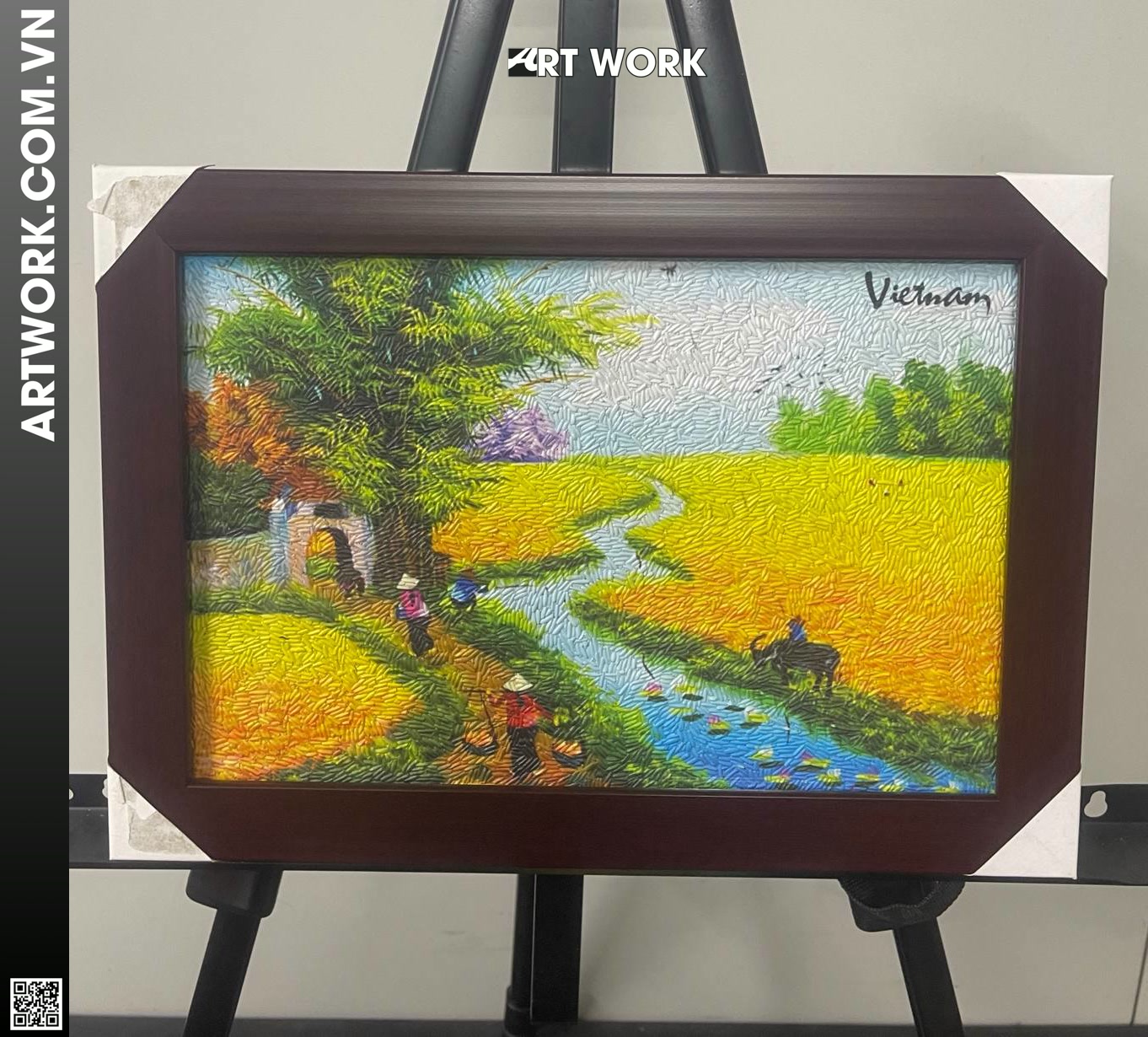 Rice painting Vietnamese Countryside