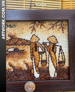 Ao Dai River Life Rice Painting