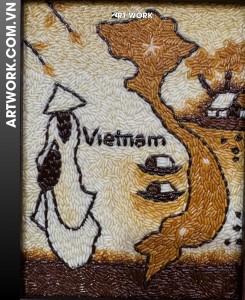 Ao dai Vietnamese Rice Painting