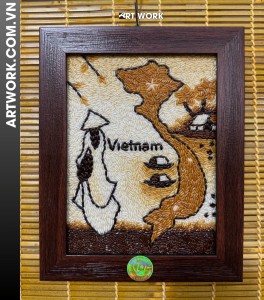 Ao dai Vietnamese Rice Painting