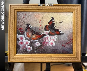 Butterfly flowers Rice Painting