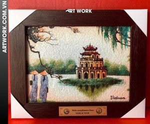 Hanoi Turtle Tower Color Rice Painting
