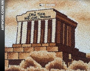 Ho Chi Minh Mausoleum rice painting 30x40 cm