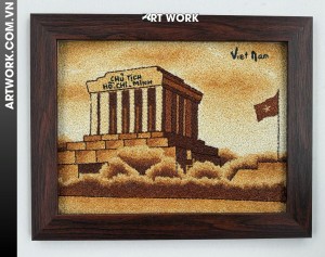 Ho Chi Minh Mausoleum rice painting 30x40 cm
