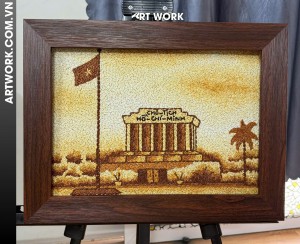 Ho Chi Minh Mausoleum Rice Painting - Size Medium