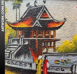 One Pillar Pagoda Rice painting