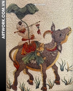 The buffalo herder Rice Painting