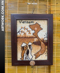Vietnam in Ao Dai Rice Painting