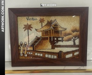 Vietnam One Pillar Pagoda Rice Painting