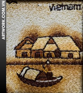 Vietnamese countryside rice painting