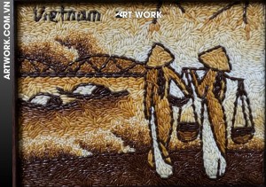 Vietnamese countryside rice painting