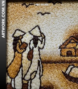 Vietnamese countryside rice painting