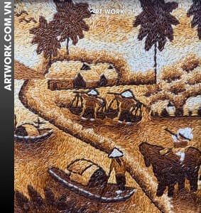Vietnamese countryside Rice painting
